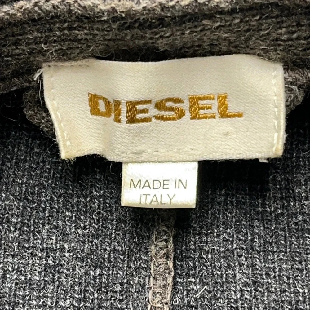 VTG Diesel Italy‎ Wool Knit Blazer Cardigan Jacket Brown Avant Garde Large